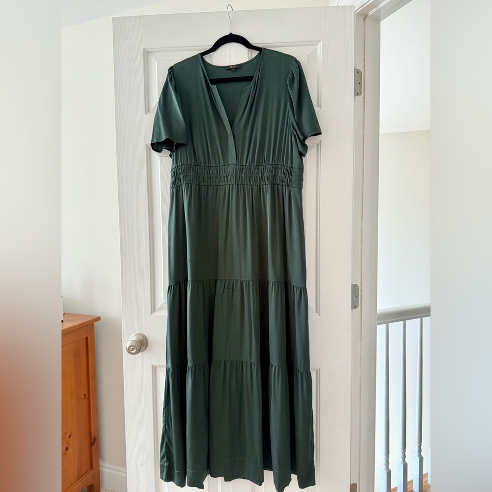 Quince Washable Stretch Silk Tiered Maxi Dress